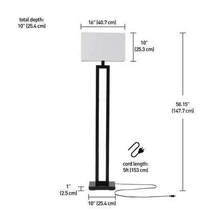 Modern 58 Inch Floor Lamp with Geometric Design