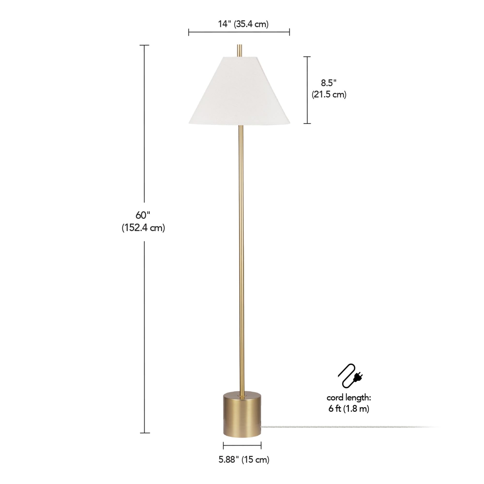 Modern 58 Inch Floor Lamp with Geometric Design