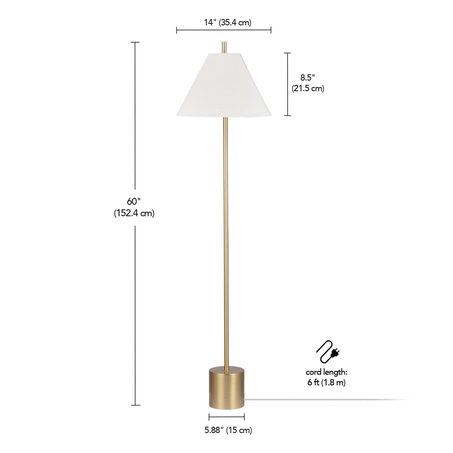 Modern 58 Inch Floor Lamp with Geometric Design