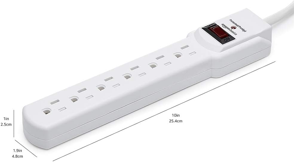 Amazon Basics Two Pack Surge Protector Power Strip 200J