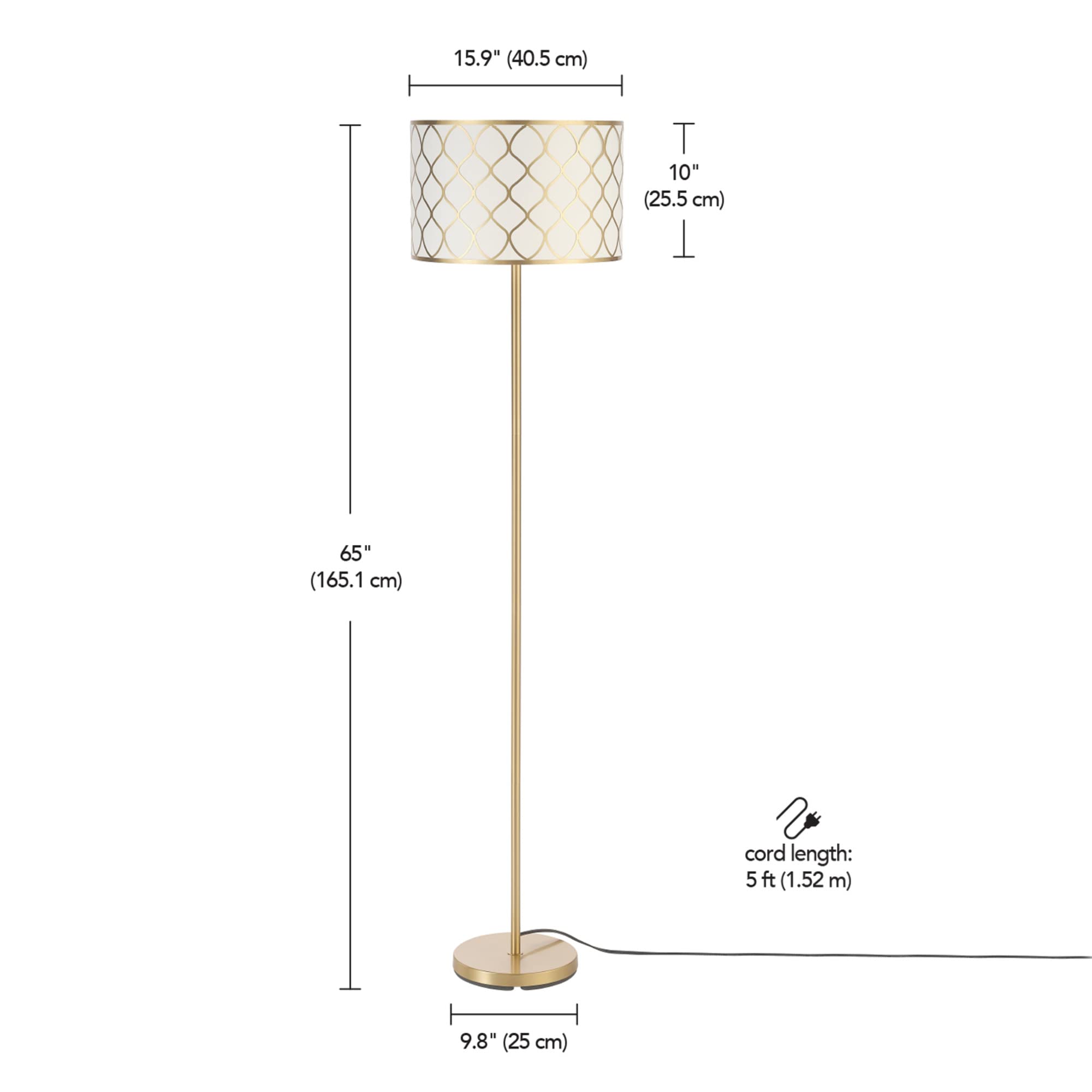 Modern 58 Inch Floor Lamp with Geometric Design