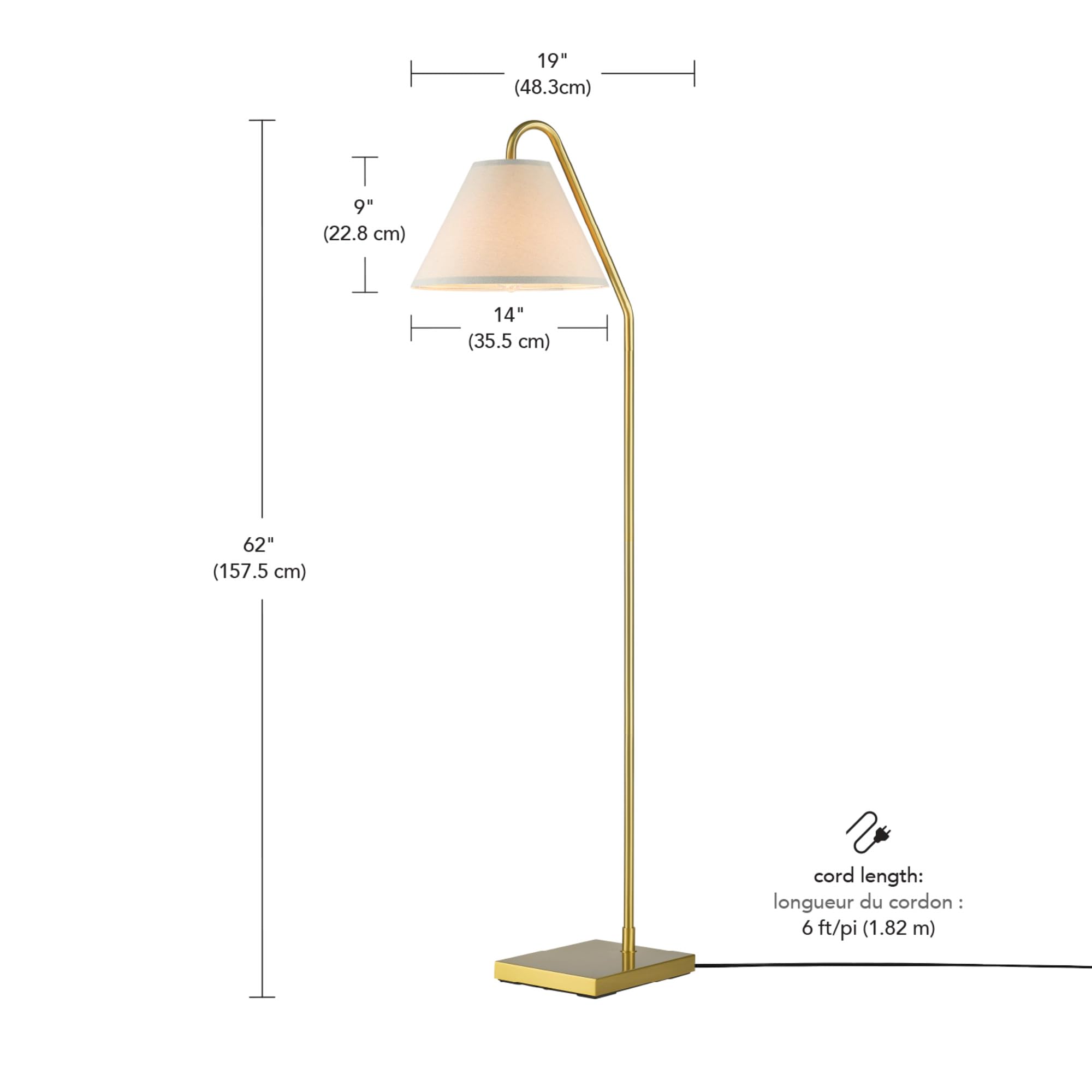 Modern 58 Inch Floor Lamp with Geometric Design
