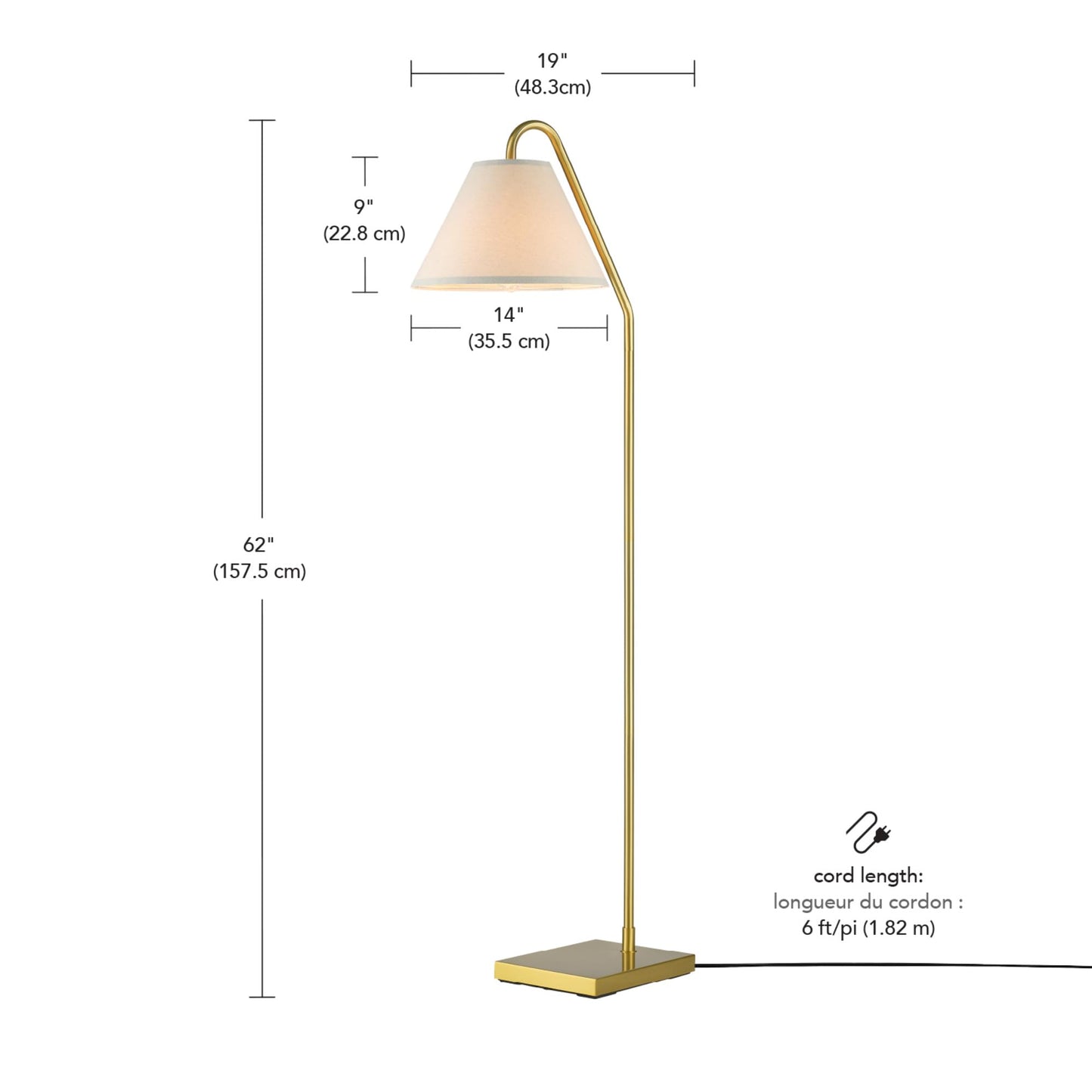 Modern 58 Inch Floor Lamp with Geometric Design