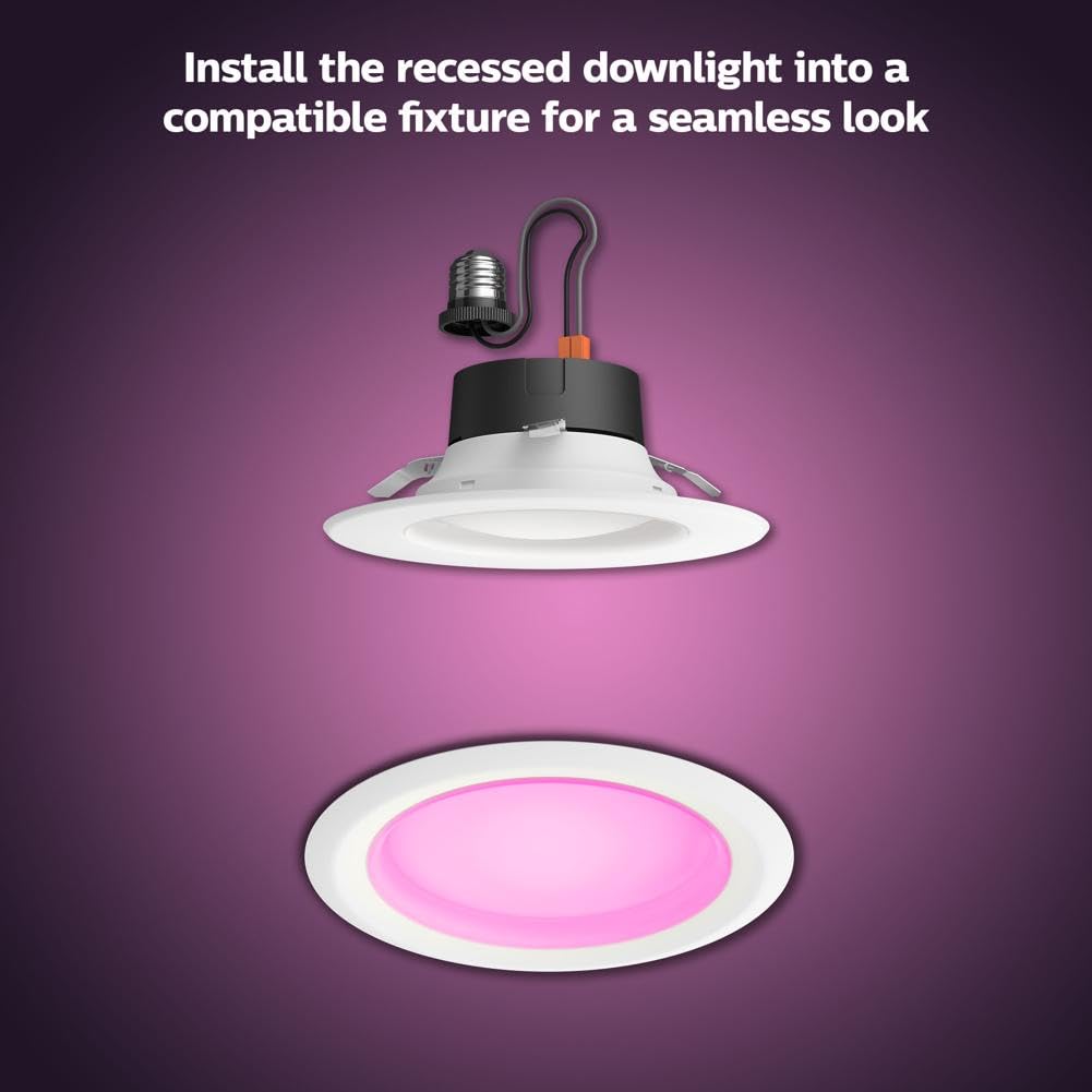 Philips Hue Smart LED Downlight 4 Pack With Color Control