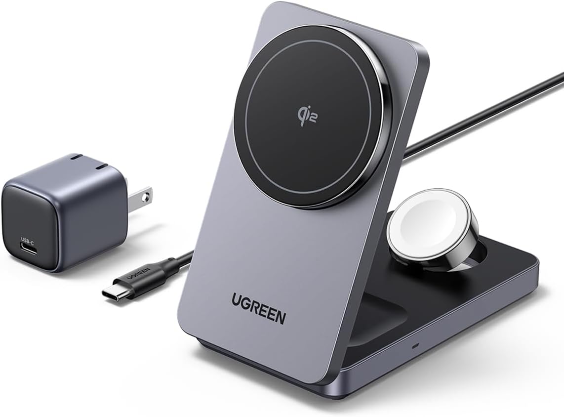 UGREEN MagFlow 3-in-1 Wireless Charger Station for iPhone