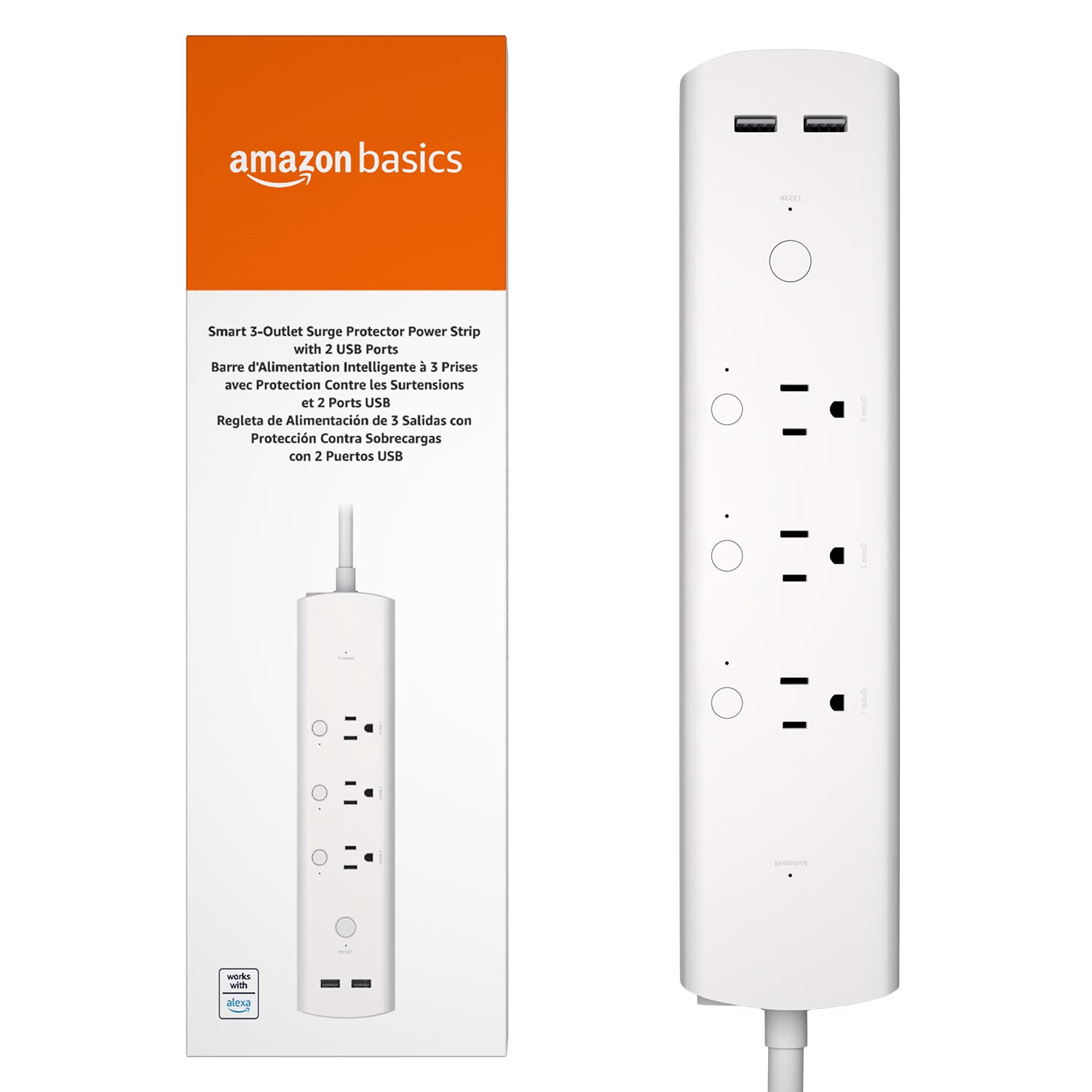 Amazon Basics Smart Power Strip With 3 Independent Outlets