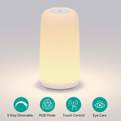 Touch Bedside Table Lamp Rgb 3 Way Dimmable Nightstand
