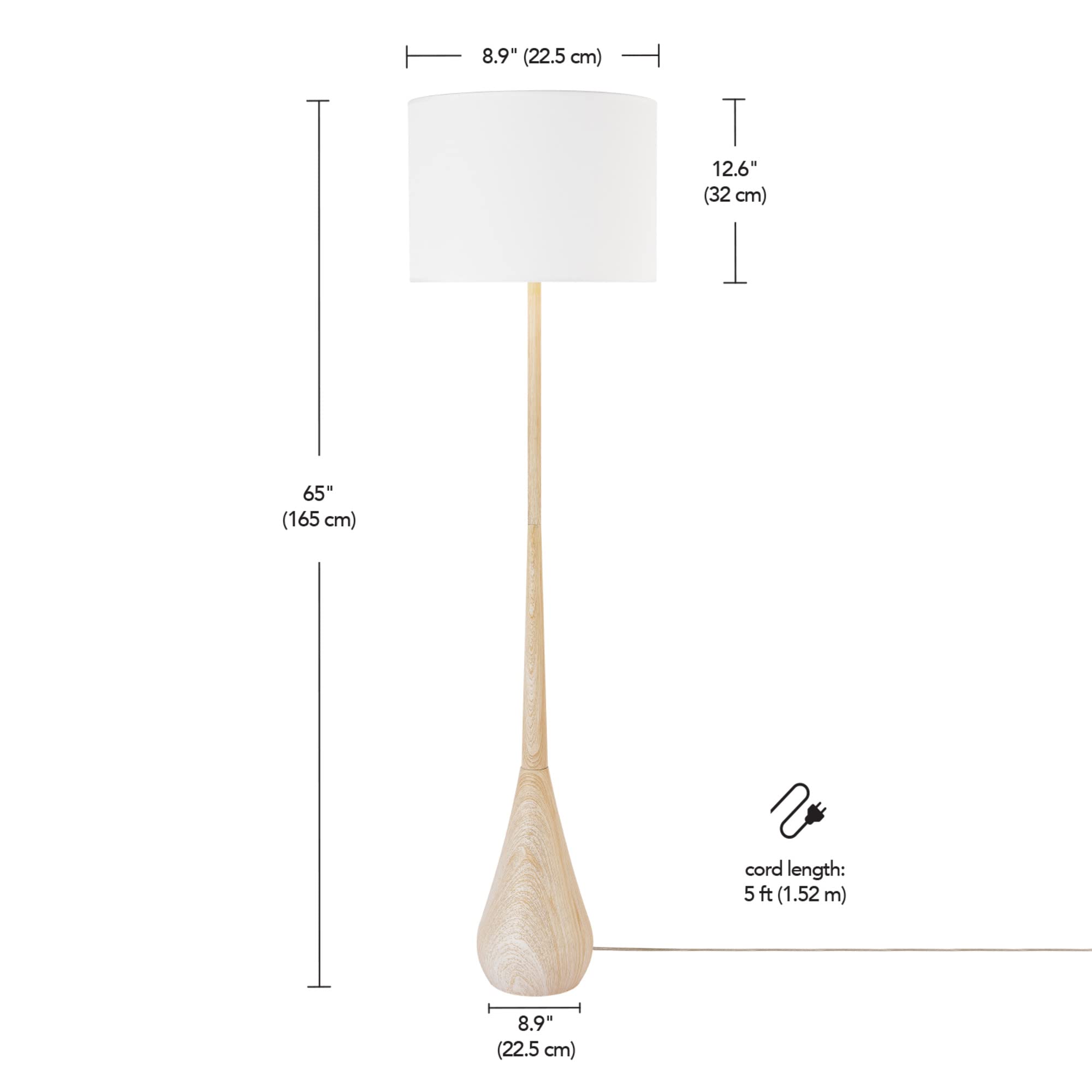 Modern 70 Inch Floor Lamp with Soft White Shade