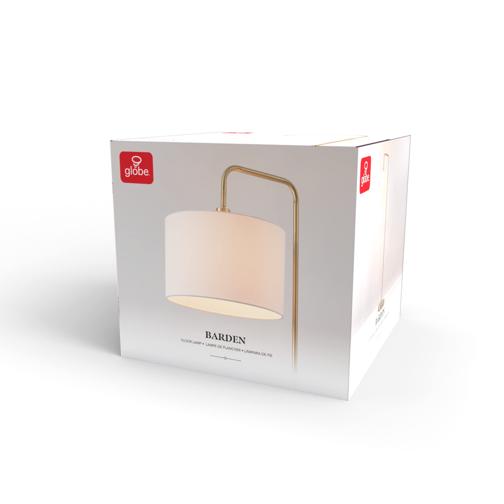Brass Floor Lamp with White Shade for Modern Decor