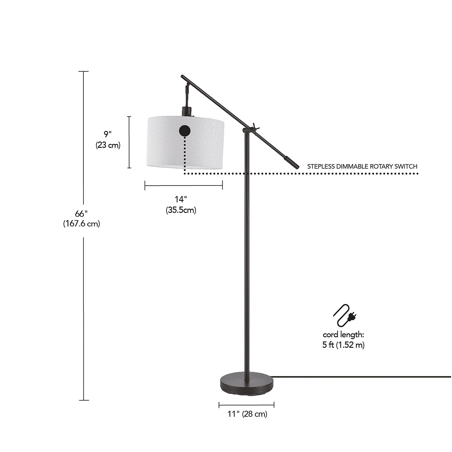 Modern 70 Inch Floor Lamp with Soft White Shade