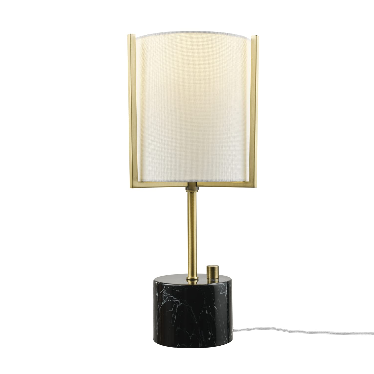 Metallic Gray Table Lamp with Dual Pull Chains for Versatile Lighting