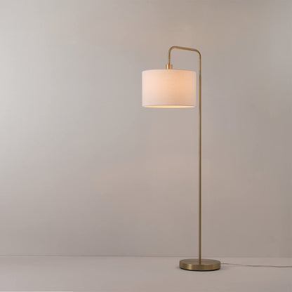 Brass Floor Lamp with White Shade for Modern Decor
