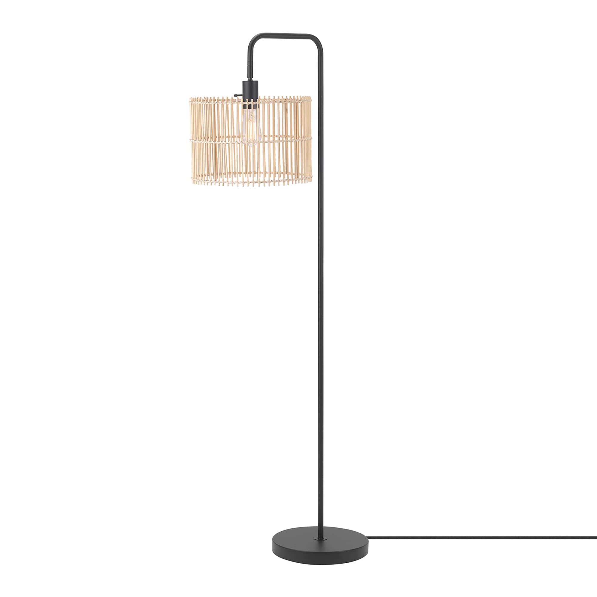 Brass Floor Lamp with White Shade for Modern Decor