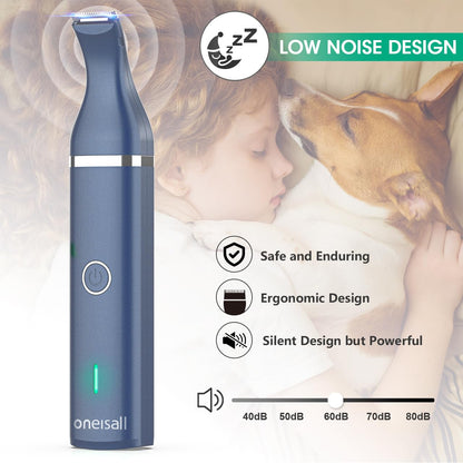 Oneisall Dog Clippers Cordless Low Noise Grooming Trimmer