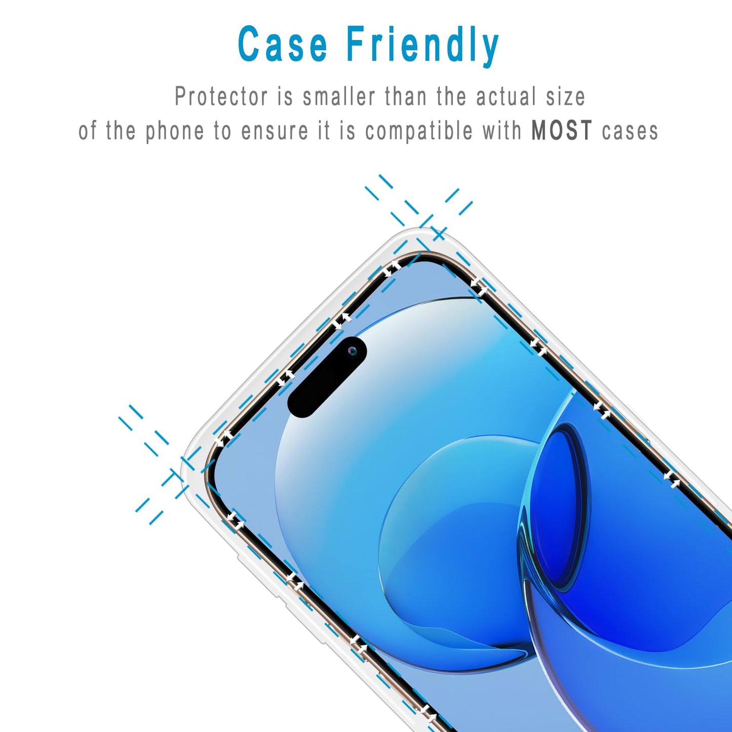2 Pack iPhone 16 Pro Max 6.9 Inch Tempered Glass Screen Protector Full Coverage