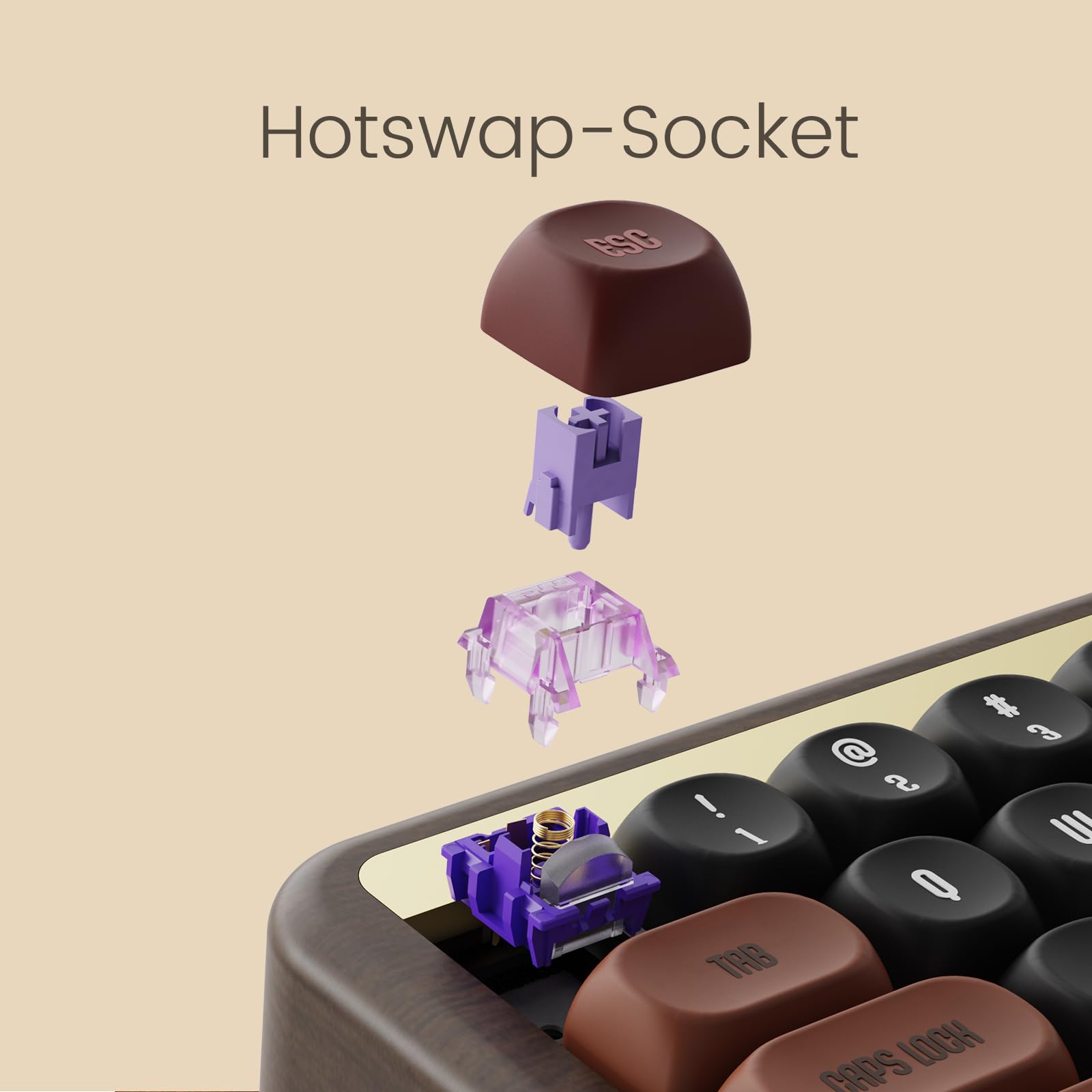 Akko Mechanical Gaming Keyboard With Walnut Case