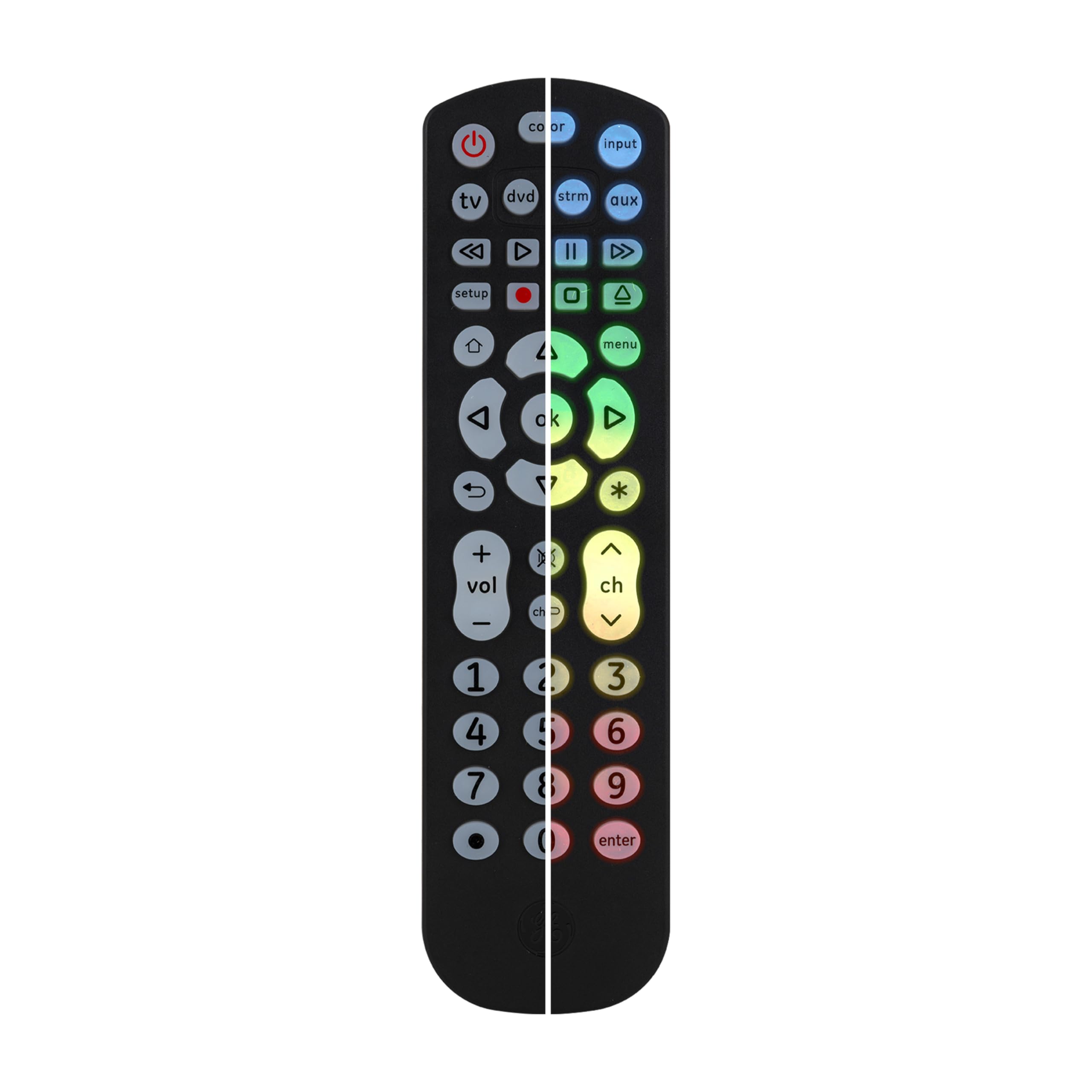 Universal Remote Control for 4 Devices in Black