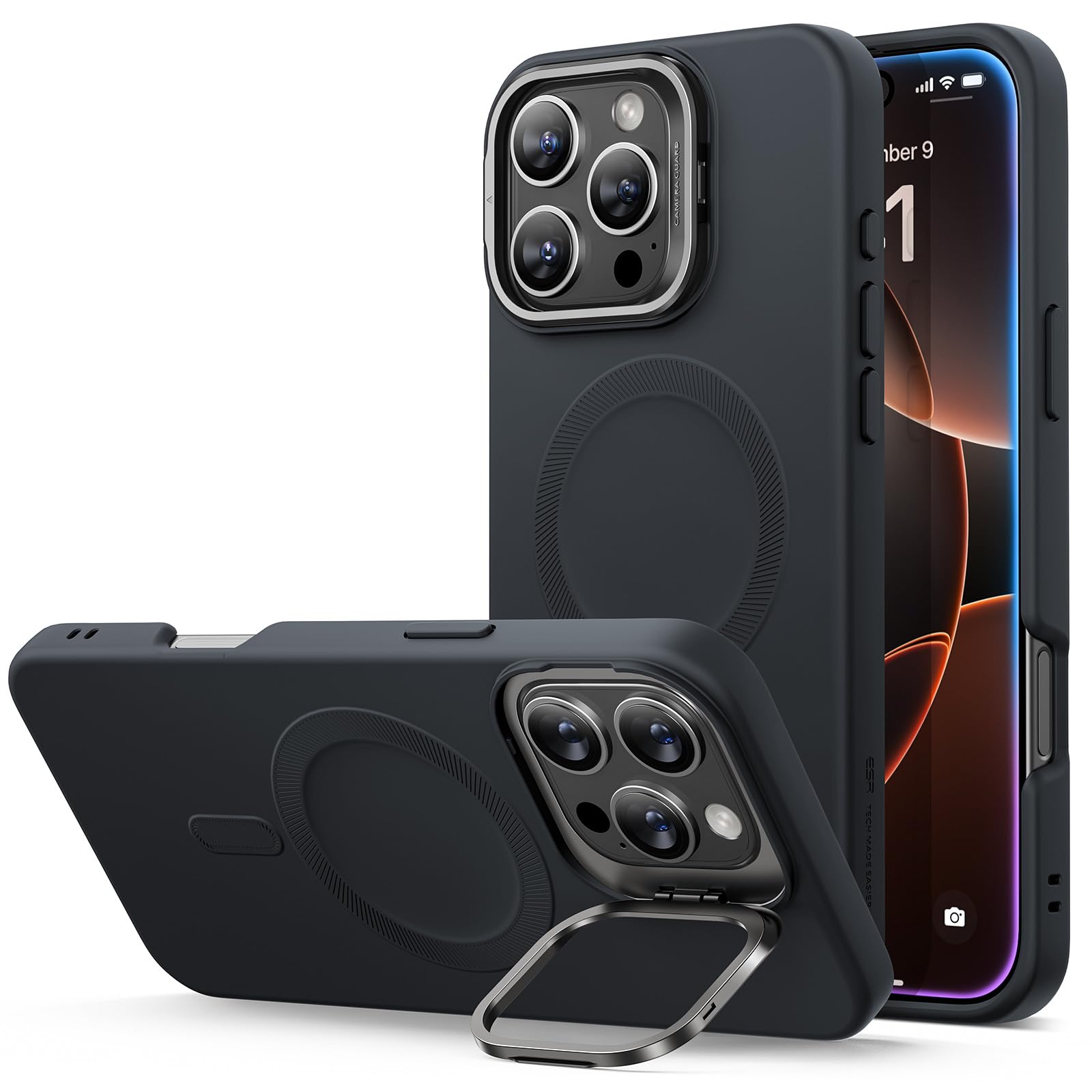Military-Grade iPhone 16 Pro Max Case with Built-in Stand