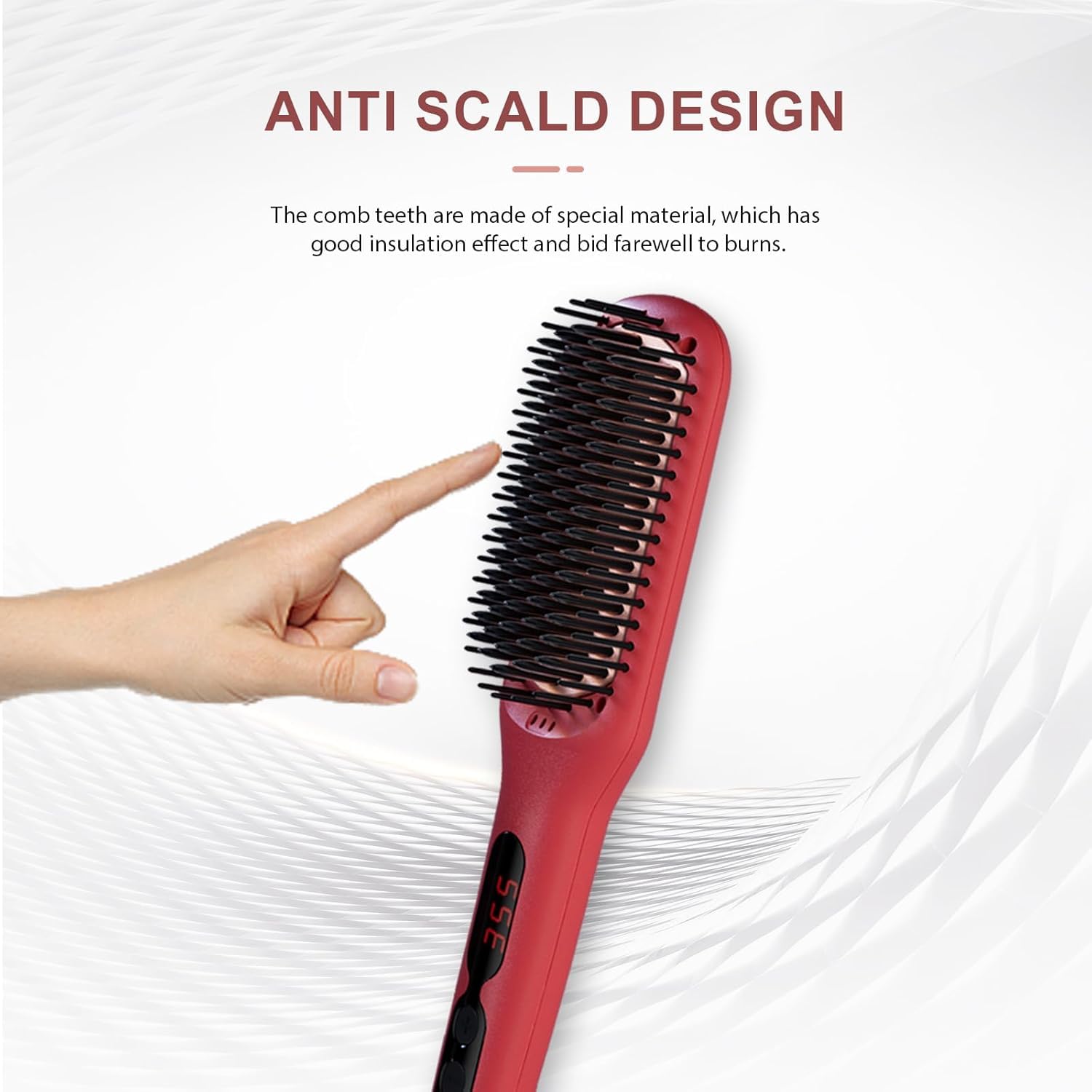 Megawise Pro Ceramic Hair Straightener Brush with Fast Heating