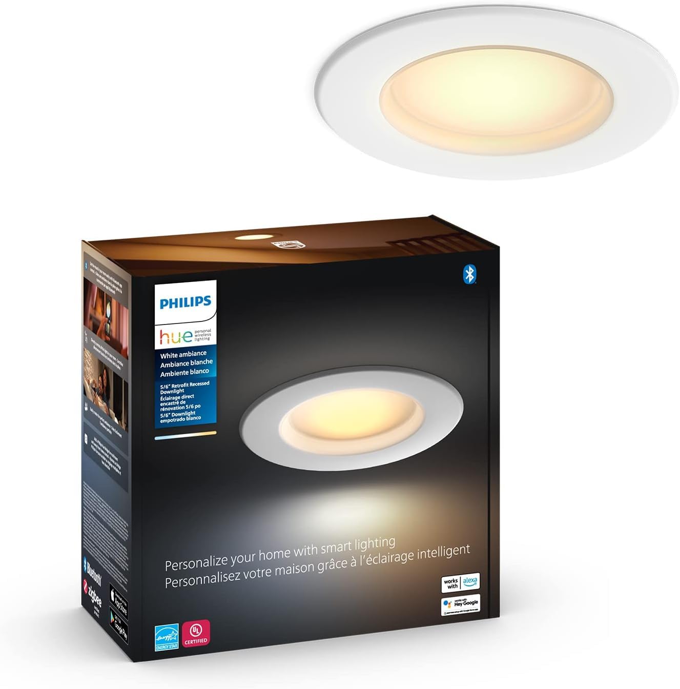 Philips Hue Smart LED Downlight 4 Pack With Color Control