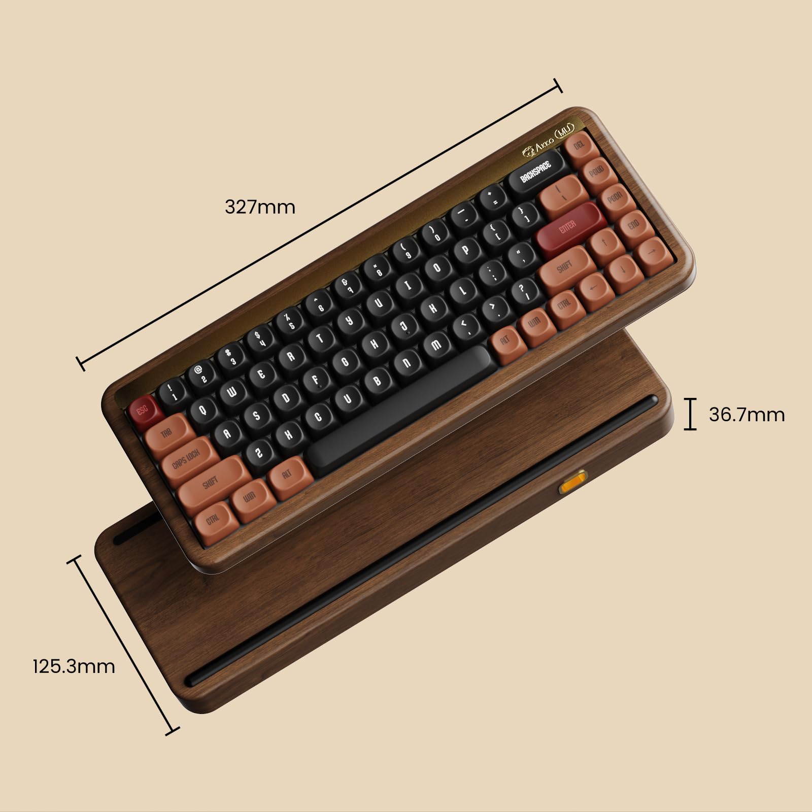 Akko Mechanical Gaming Keyboard With Walnut Case