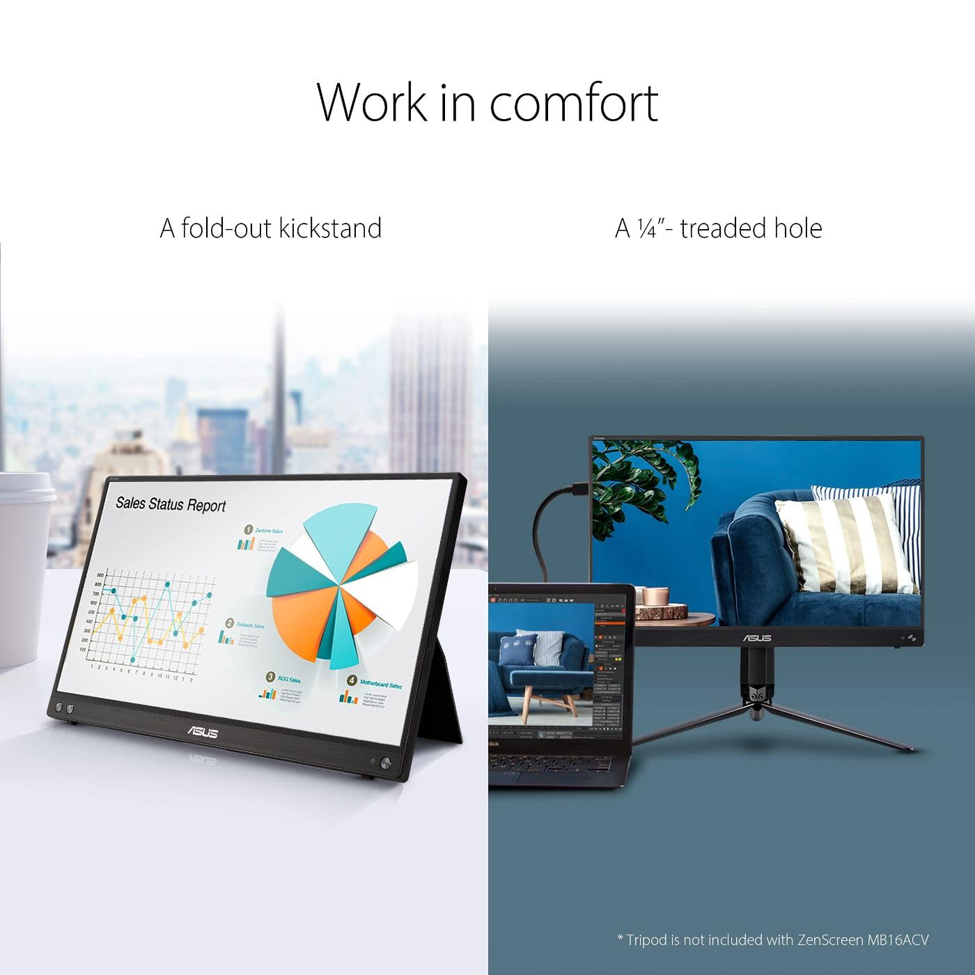 ASUS ZenScreen 15.6 Inch Portable Monitor for Travel