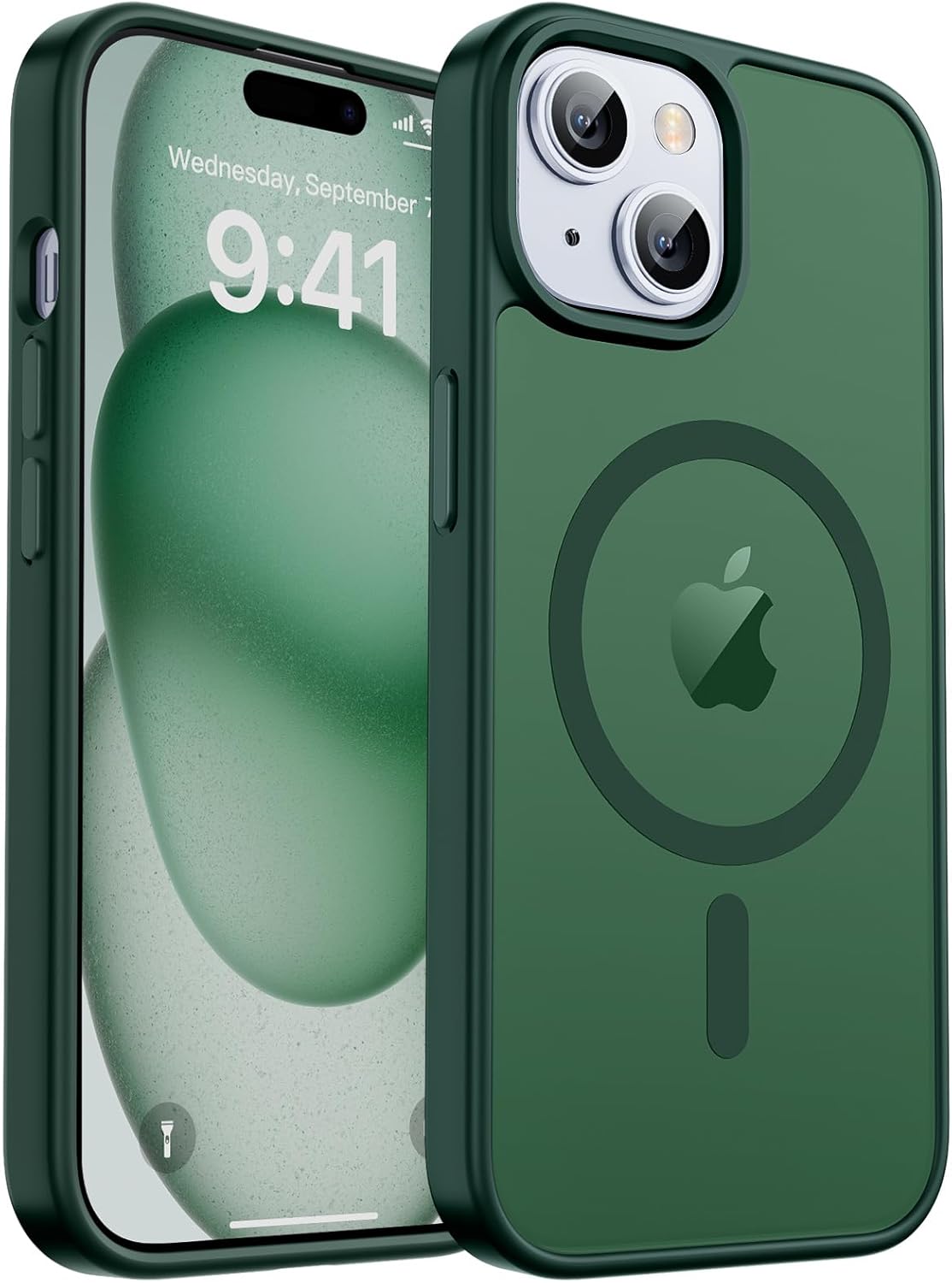 MagSafe Compatible iPhone 14 15 Case Matte Shockproof Anti Scratch Black