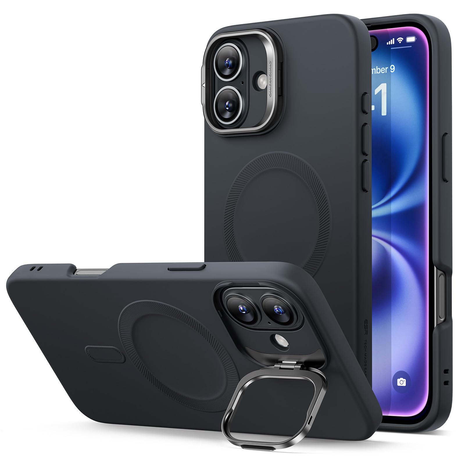 Military-Grade iPhone 16 Pro Max Case with Built-in Stand