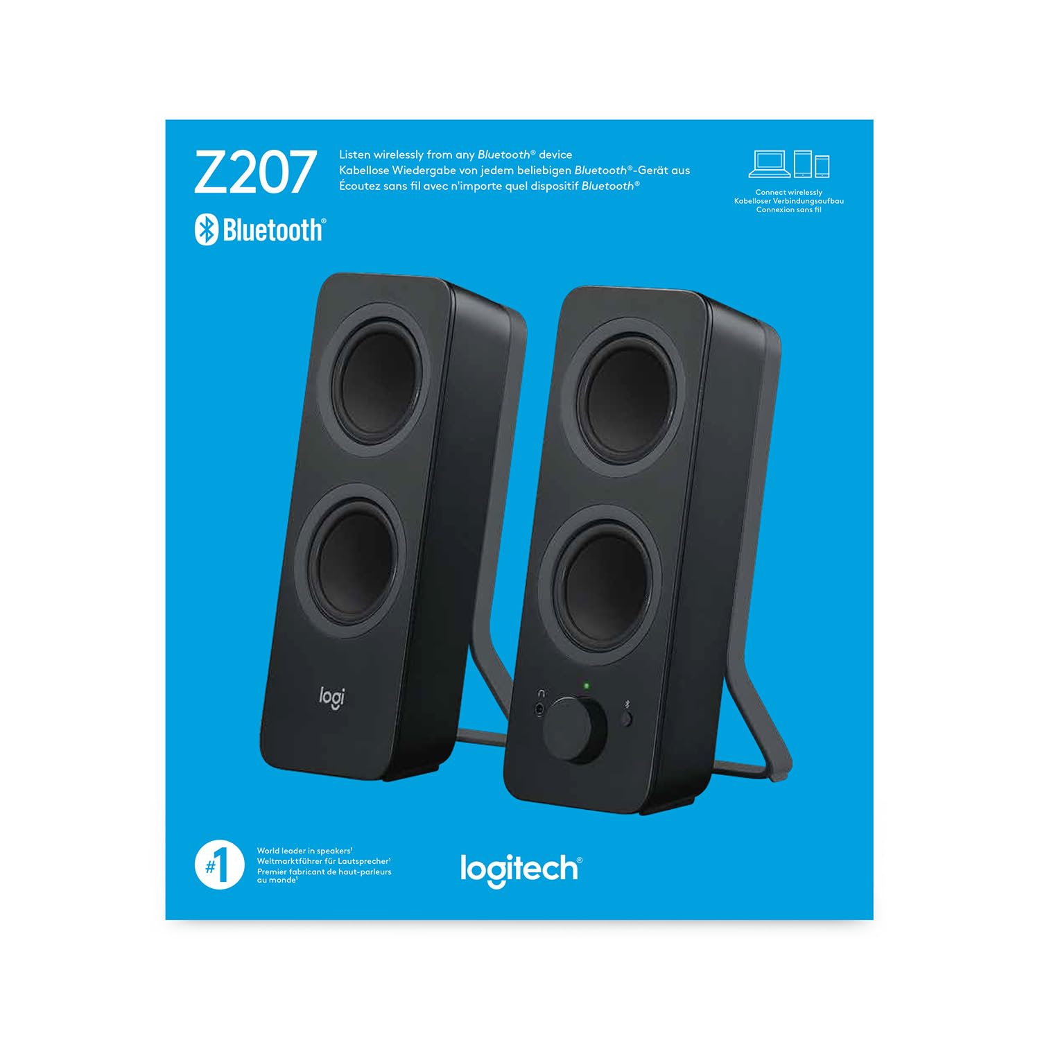 Logitech Z207 Bluetooth Computer Speakers for Rich Stereo Sound
