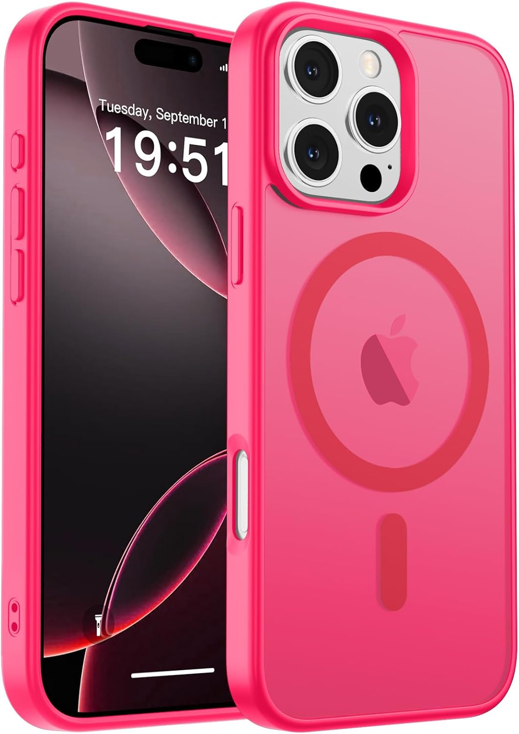 MagSafe Compatible iPhone 14 15 Case Matte Shockproof Anti Scratch Black