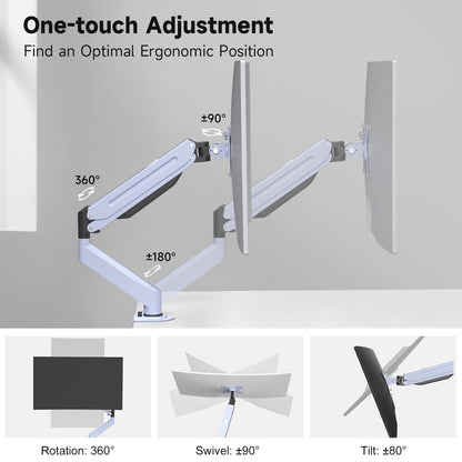 Suptek Gas Spring Monitor Arm Desk Mount Fits 17 to 32 Inch