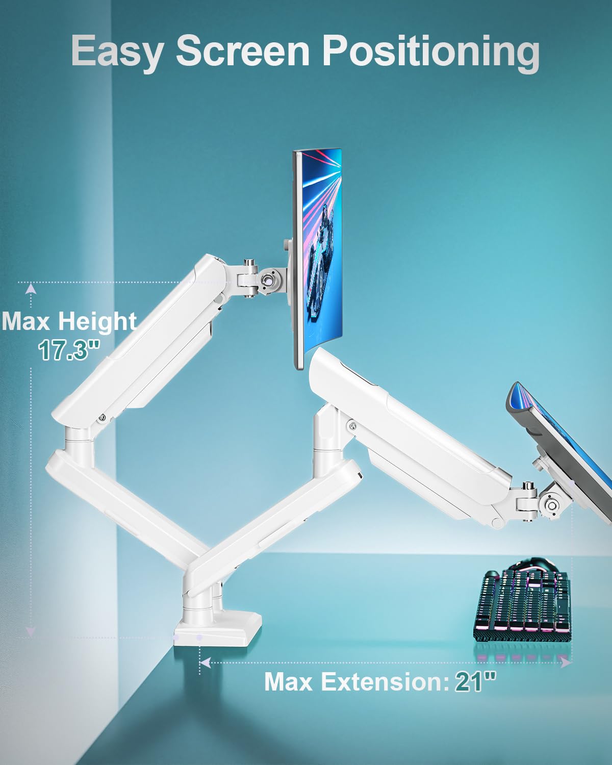 Freelift Pro Monitor Desk Mount 13-32 Inch Gas Spring Arm