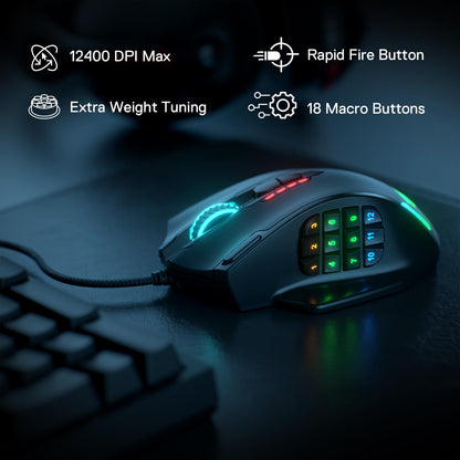 Redragon M908 RGB Gaming Mouse with 12 Programmable Buttons