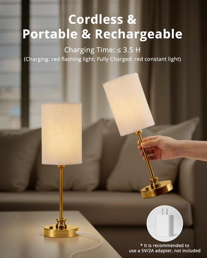 Bojim Cordless Rechargeable Lamp 17Inch USB Port 6000mAh