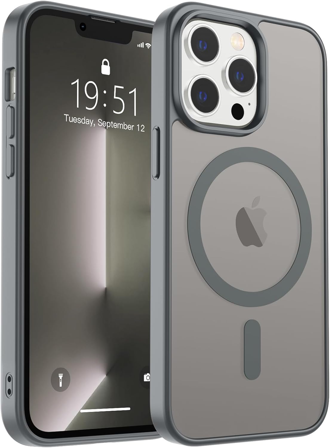 MagSafe Compatible iPhone 14 15 Case Matte Shockproof Anti Scratch Black