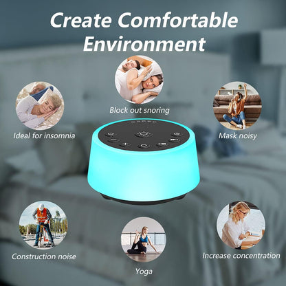 Color Noise Sound Machine With 10 Color Night Light
