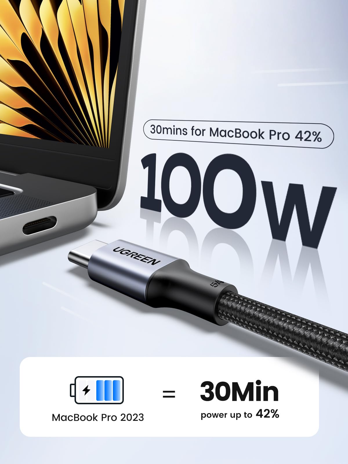 UGREEN 100W USB C to USB C Charger Cable 10FT