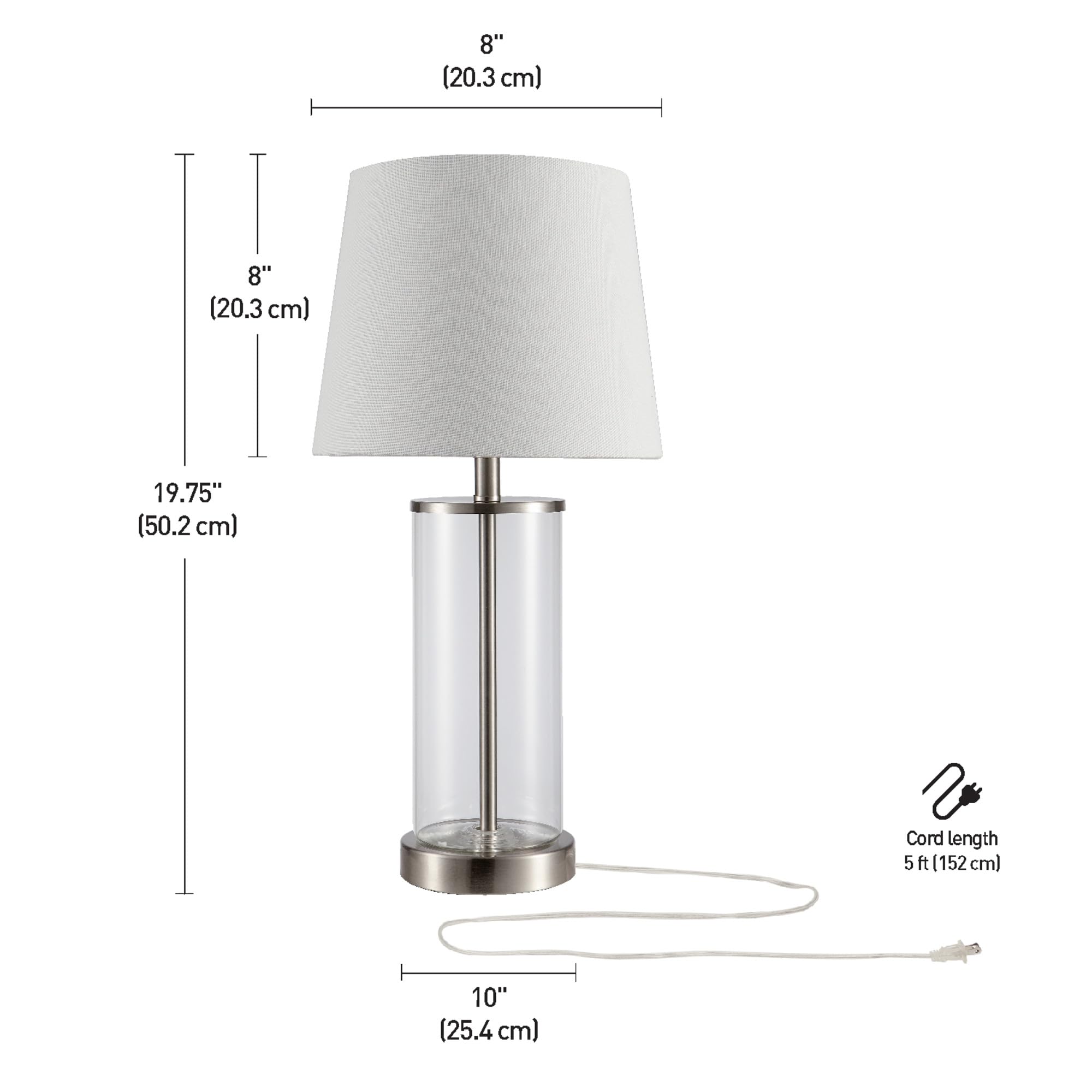 Maya 21 Inch Clear Glass Fillable Table Lamp