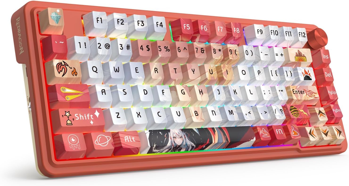 Redragon K673 Pro Wireless RGB Gaming Keyboard with Custom Knob