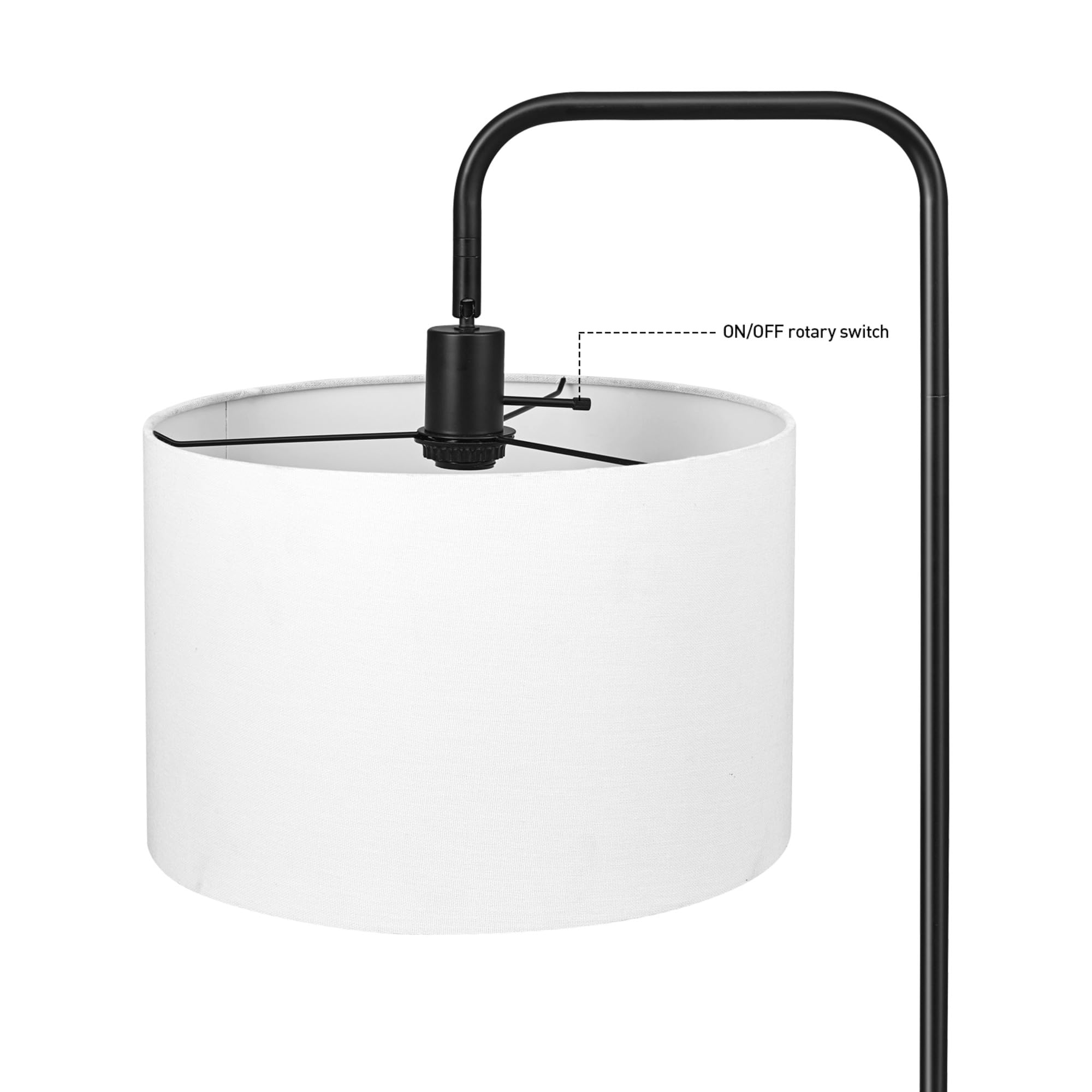 Brass Floor Lamp with White Shade for Modern Decor