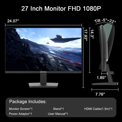 Sansui 27 Inch Curved Gaming Monitor 160Hz FreeSync HDR