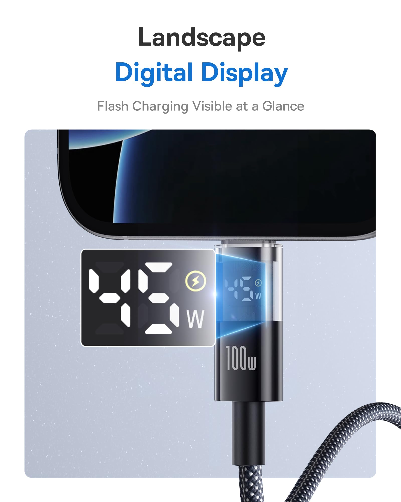 Baseus 100W USB C Cable With LED Display