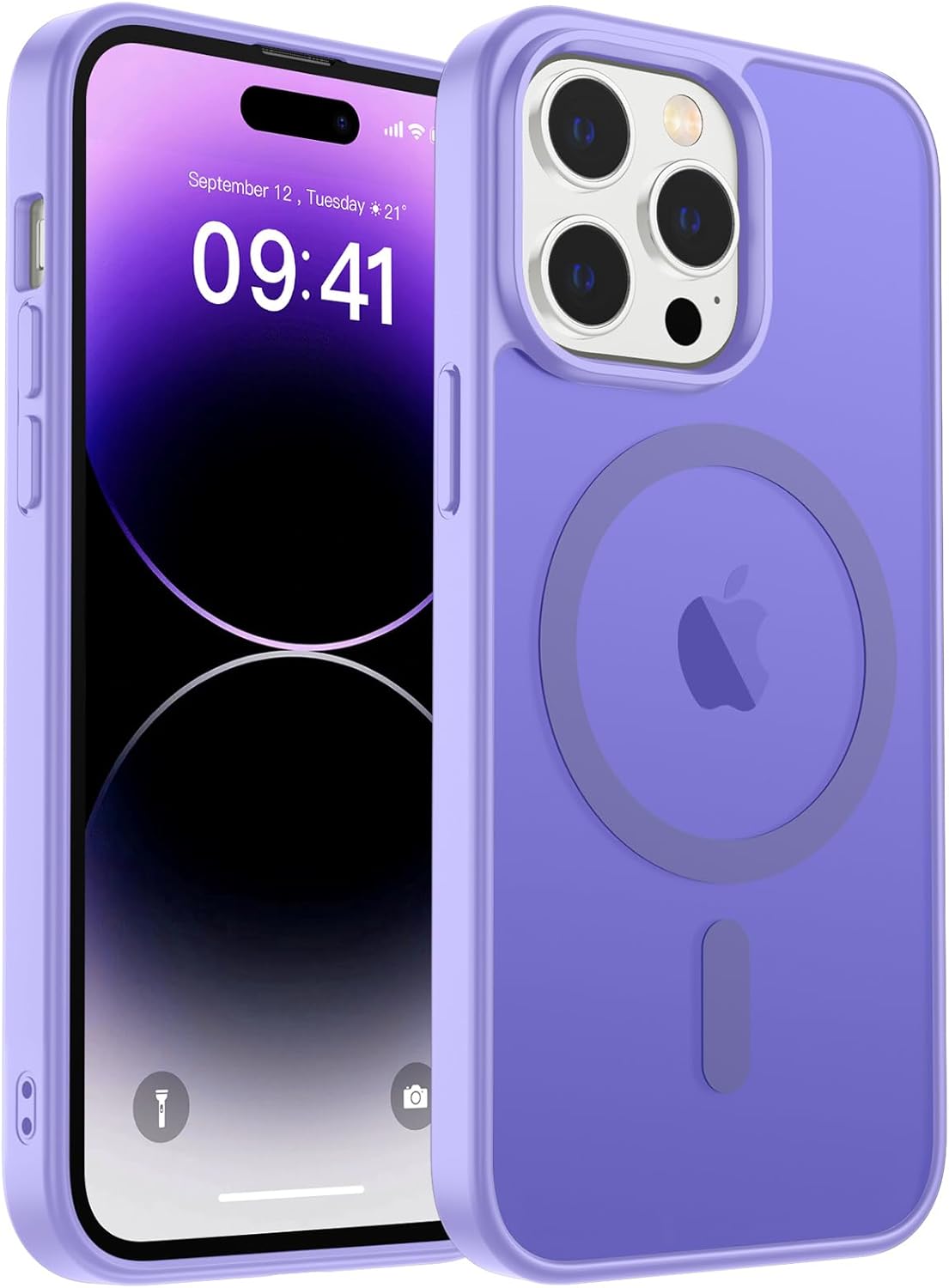 MagSafe Compatible iPhone 14 15 Case Matte Shockproof Anti Scratch Black