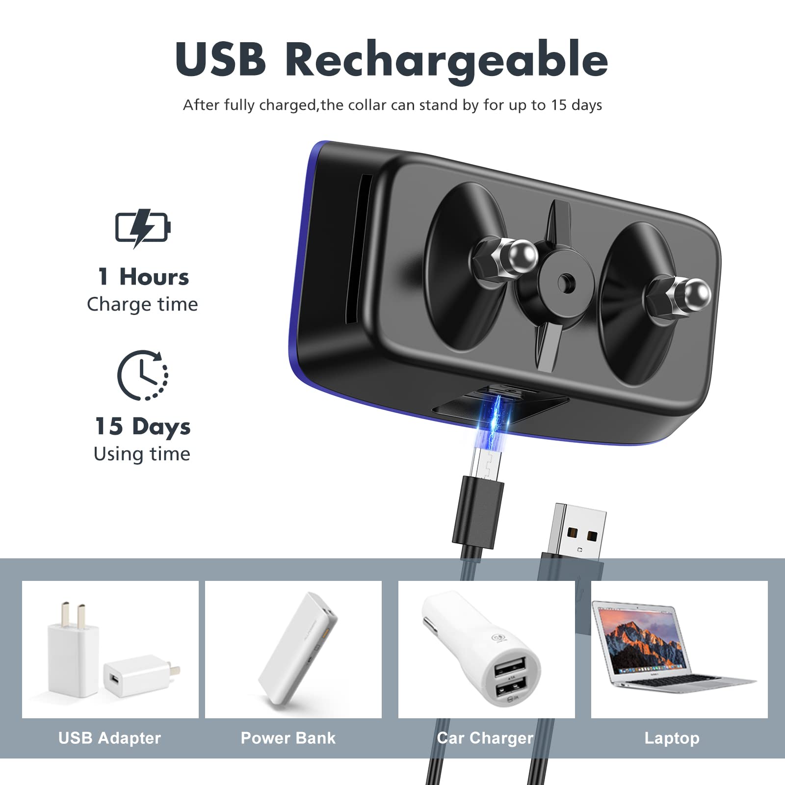Rechargeable Anti Barking Collar for Dogs with Adjustable Sensitivity