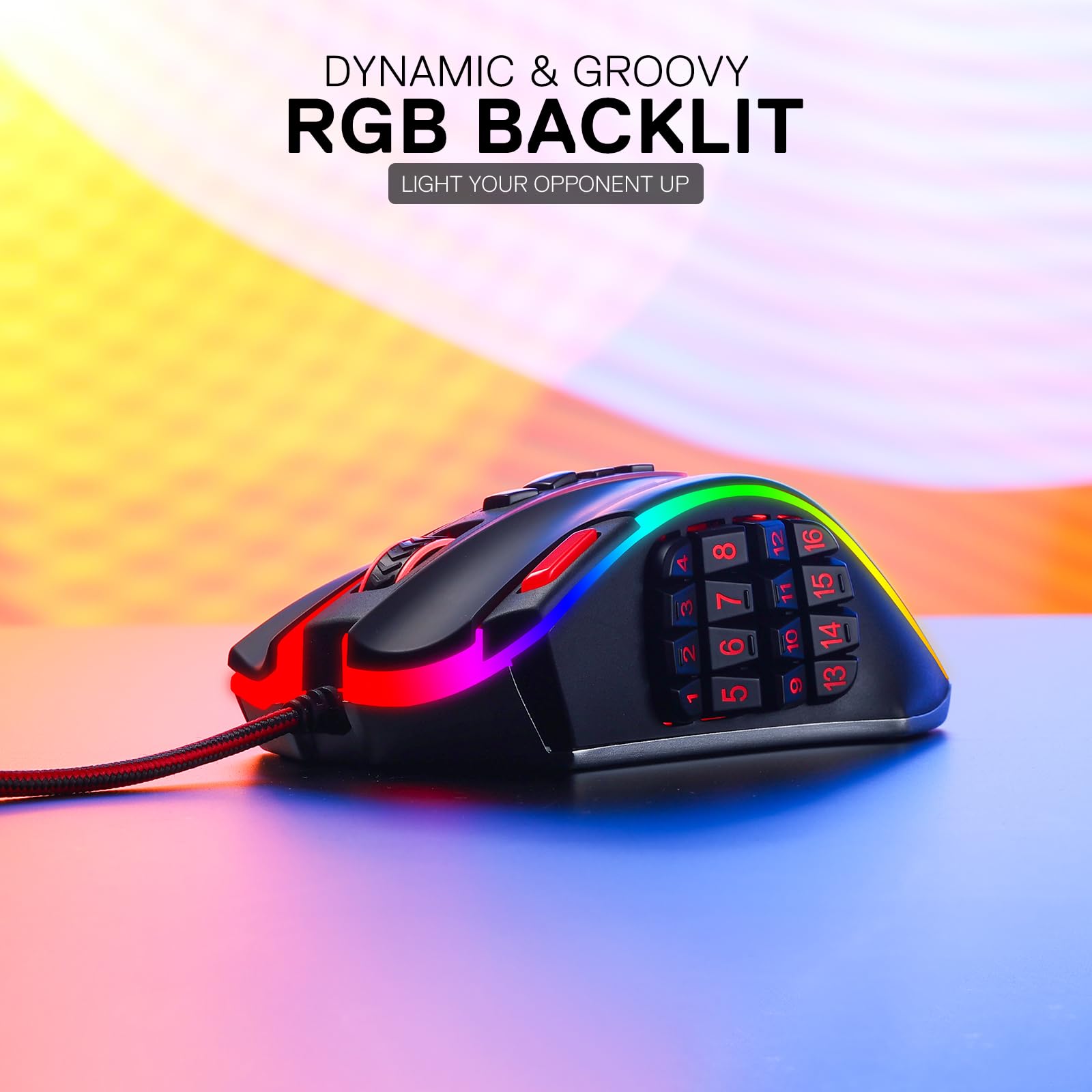 Redragon M908 RGB Gaming Mouse with 12 Programmable Buttons