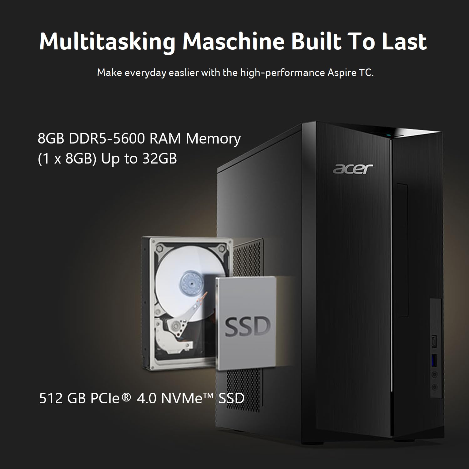 Acer Aspire TC Desktop with Intel Core i5 Performance