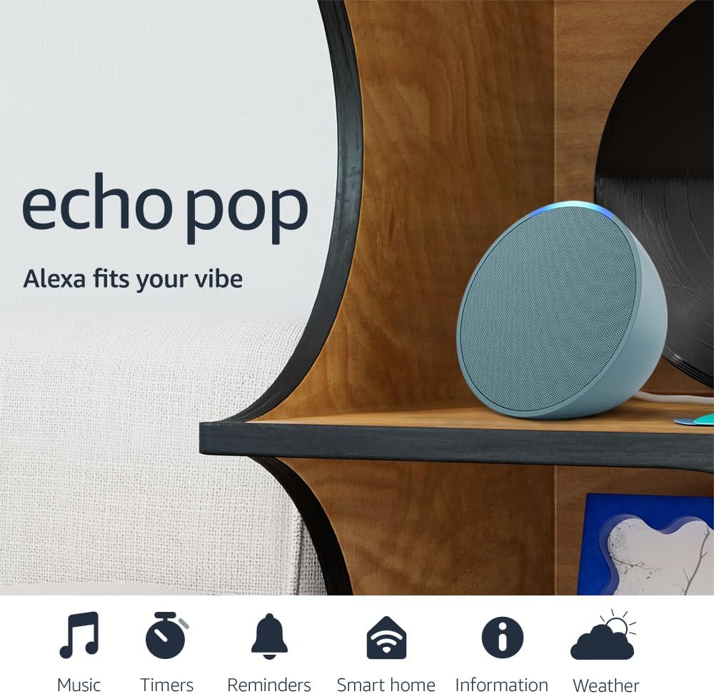 Echo Pop Compact Smart Speaker With Rich Voice Control