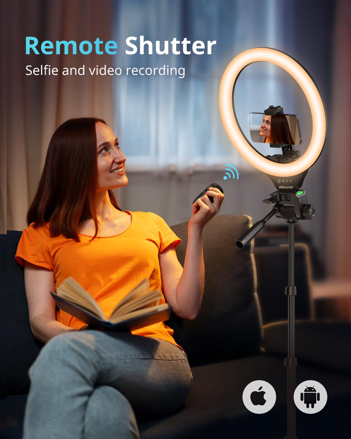UBeesize 12 Inch Selfie Ring Light with Adjustable Tripod