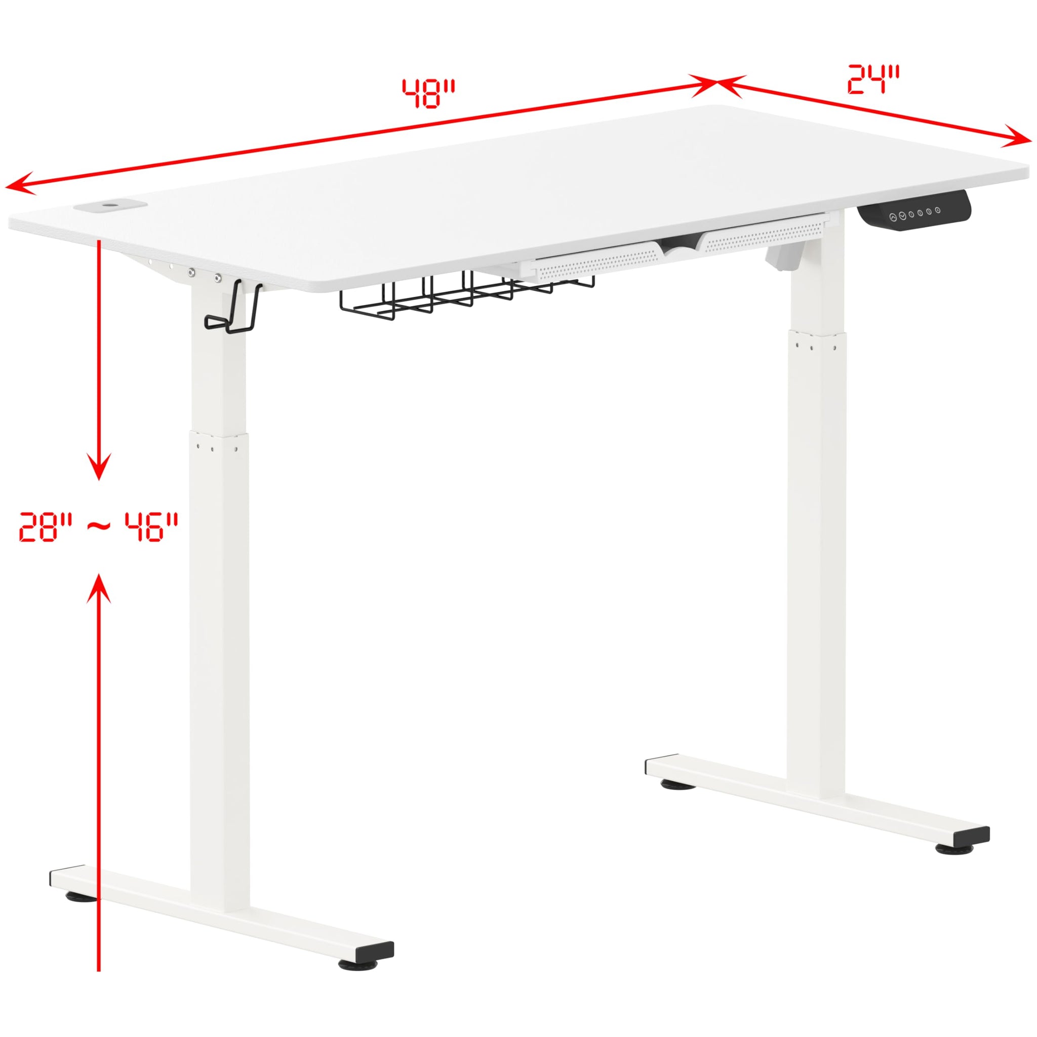 Height Adjustable Standing Desk with Memory Preset Feature