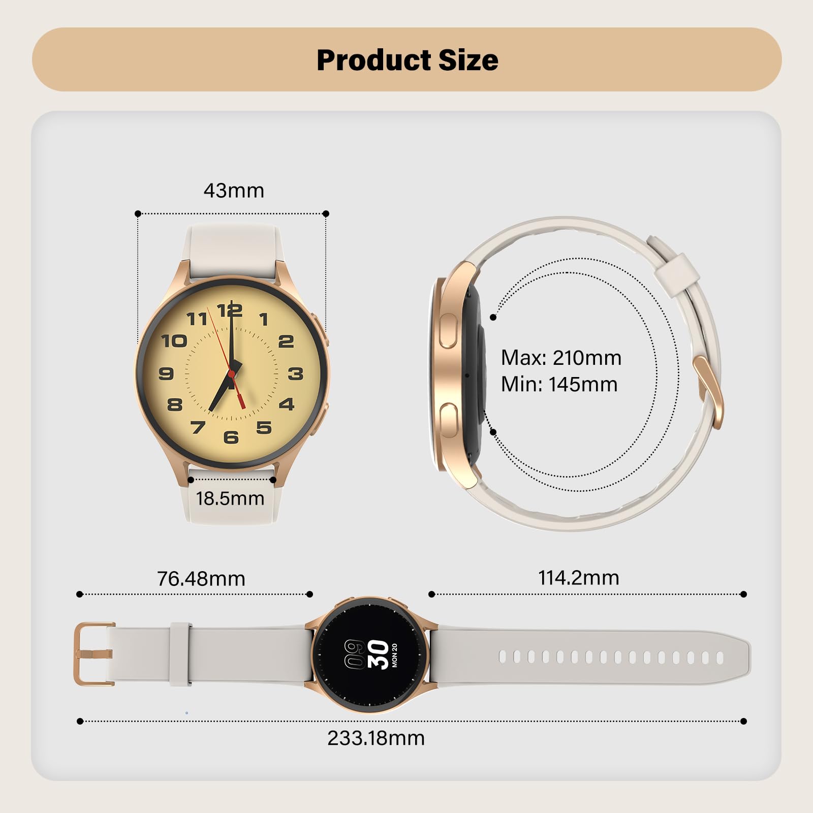 Smart Watch For Women With Alexa Health Tracking AMOLED